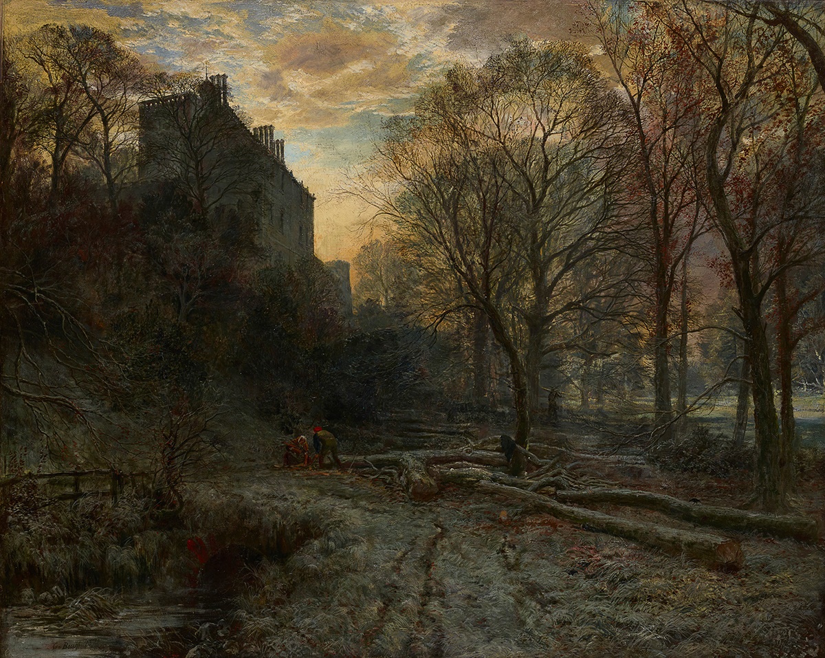 SAM BOUGH R.S.A, R.S.W. (SCOTTISH 1822-1878) WINTON HOUSE EAST LOTHIAN - A FROSTY MORNING